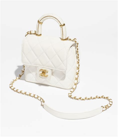 chanel white top handle bag|chanel top handle flap bag.